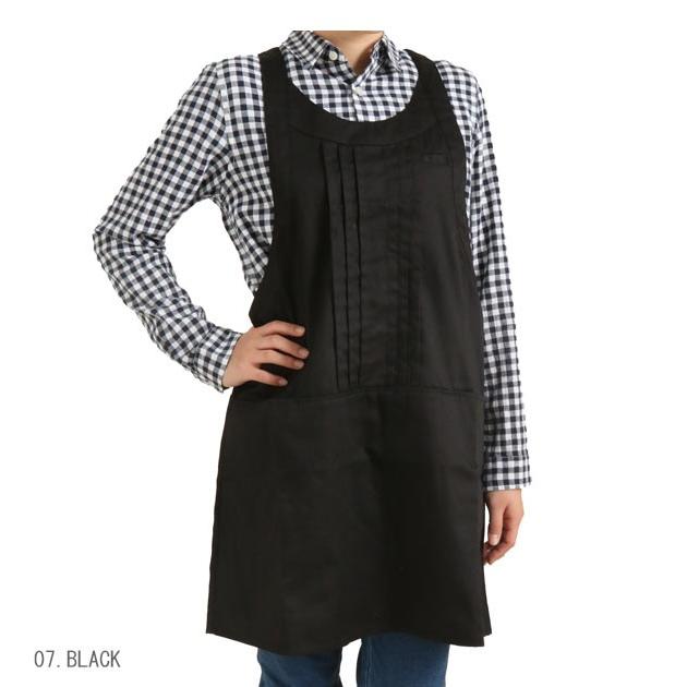 エプロン おしゃれ 保育士 レディース 黒 無地 かわいい 大きいサイズ ワンピース 前掛け ショートエプロン カフェエプロン スタッフエプロン | ブランド登録なし | 08