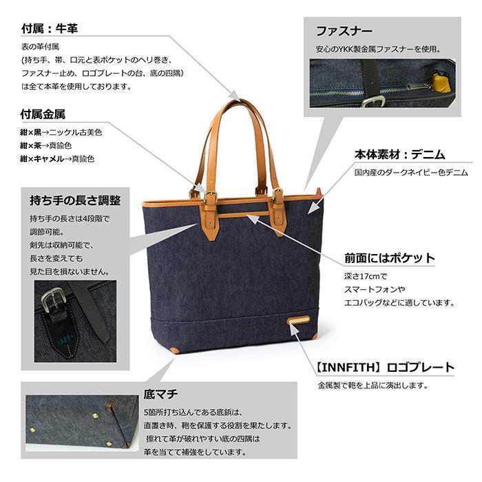 ビジネス 通販ビジネス トートバッグ メンズ ブランド INNFITH デニム