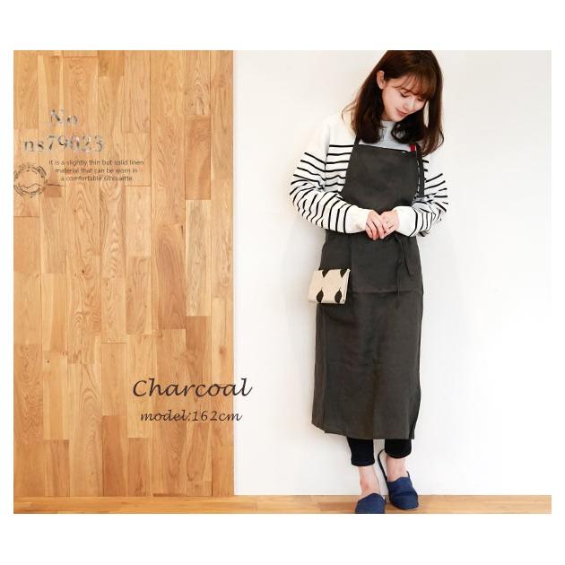 麻 ワークエプロン リネン エプロン 通販 ビブエプロン ロングエプロン 北欧 ナチュラル カジュアル シンプル ポケット ホルターネック 前紐 前掛け 麻 |  | 14