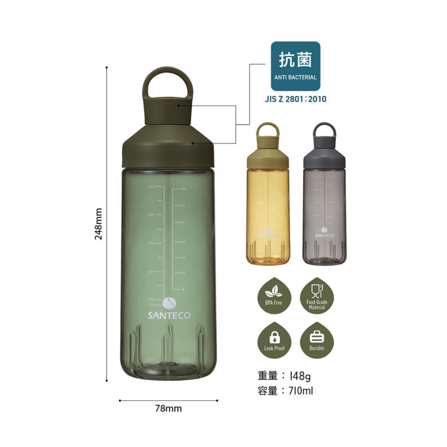 クリアボトル 水筒 通販 約 700ml 710 ウォーターボトル 直飲み プロテイン シェイカー マグボトル マイボトル 軽量 おしゃれ トライタン ボトル クリアボトル | SANTECO | 16