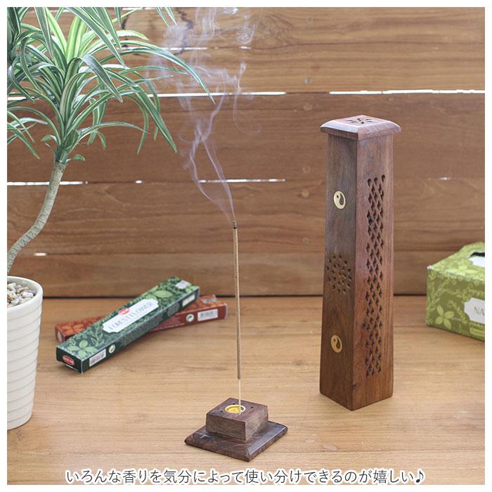 お香立て 通販お香立て おしゃれ 香立て 香立 かわいい おこうたて 香炉 受け皿 お香 皿 インセンスホルダー シーシャムウッド タワー型 木製 スタンド お香立て | BACKYARD FAMILY | 03