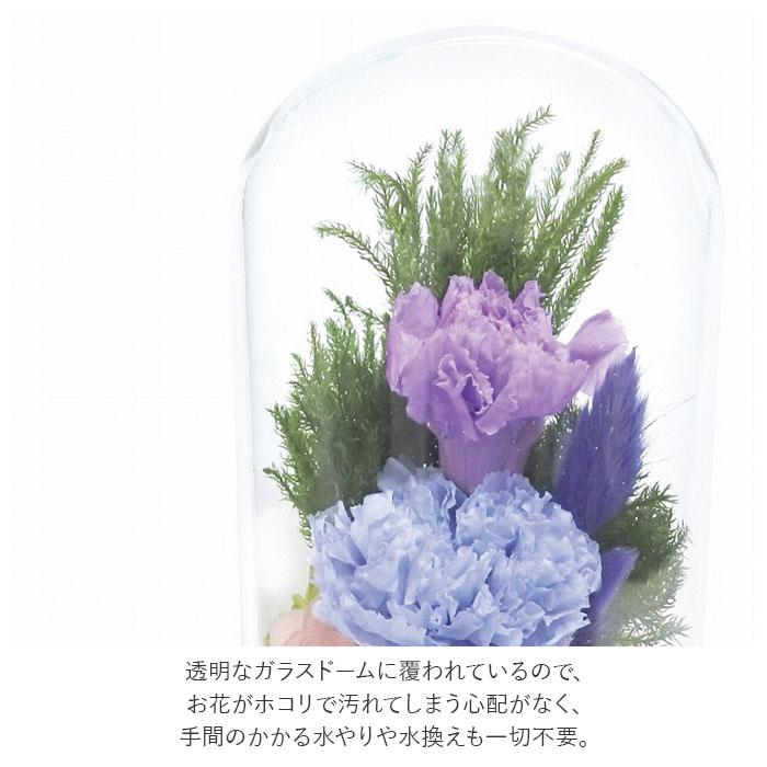 仏花　プリザーブドフラワー　ガラスドーム　初盆　お盆　お彼岸 プリザーブドフラワー 仏花 通販 お供えガラスドーム 光莉 ひかり