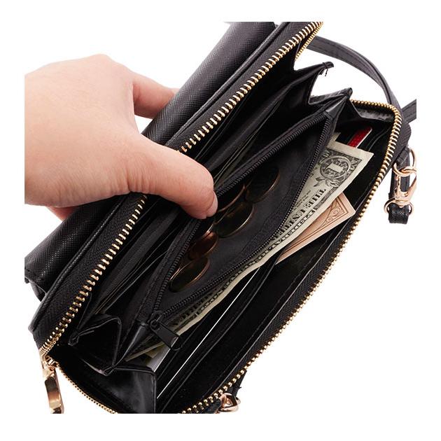 お財布ポシェット ママ 通販 お財布バッグ ショルダー お財布 ショルダーバッグ スマホ レディース お財布ショルダー 大容量 黒 ブラック お財布ポシェット |  | 05