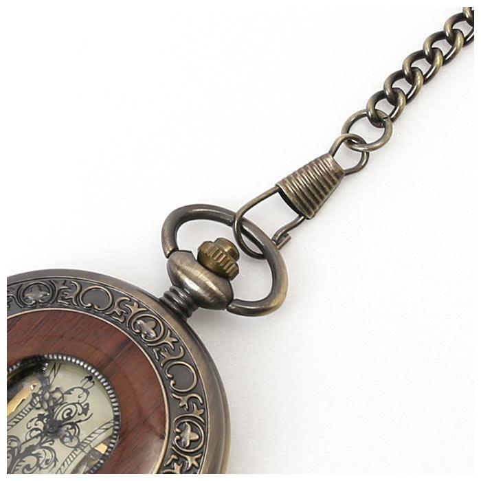 懐中時計 チェーン 通販 スチームパンク ポケットウォッチ ナースウォッチ 機械式 手巻き 時計 高級 アナログ 木目調 レトロ アンティーク ローマ数字 懐中時計 | チェーン | 10