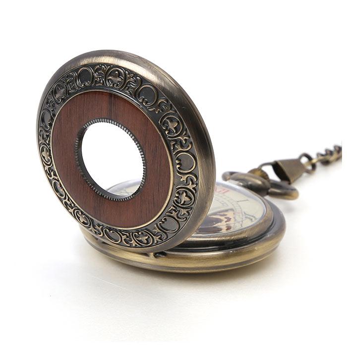 懐中時計 チェーン 通販 スチームパンク ポケットウォッチ ナースウォッチ 機械式 手巻き 時計 高級 アナログ 木目調 レトロ アンティーク ローマ数字 懐中時計 | チェーン | 07