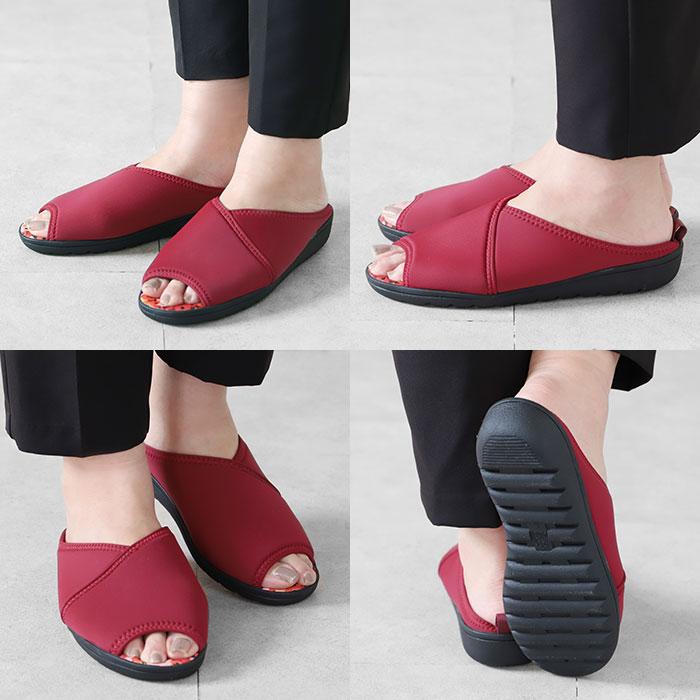 サンダル レディース つっかけ 通販 パンジー おしゃれ 歩きやすい 室内履き ルームシューズ オフィスサンダル 外履き スリッパ S M L サイズ ブラック サンダル | PANSY | 14