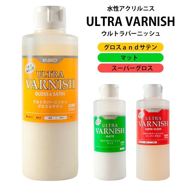 水性ニス 200ml パジコ PADICO ウルトラバーニッシュ ULTRA VARNISH ニス 水性 合成樹脂塗料 水性アクリルニス 光沢仕上げ スーパーグロス W仕上げ 水性ニス | ブランド登録なし