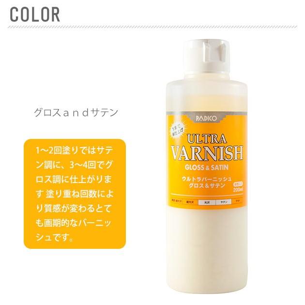 水性ニス 200ml パジコ PADICO ウルトラバーニッシュ ULTRA VARNISH ニス 水性 合成樹脂塗料 水性アクリルニス 光沢仕上げ スーパーグロス W仕上げ 水性ニス | ブランド登録なし | 04