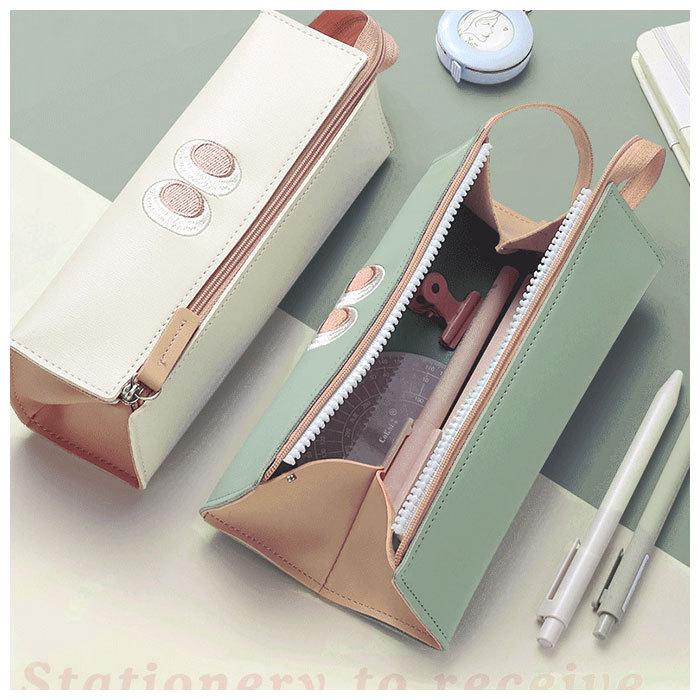 最安値で ペンケース 大容量 通販 おしゃれ 高校生 女子 合皮 フェイクレザー 白 大きめ かわいい 可愛い モンスター 筆箱 ペンポーチ ふで箱 プレゼント 文房具 Riosmauricio Com