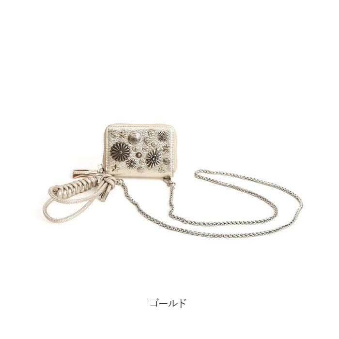 ペルケ ウォレットショルダー perche 80-06-00102 通販 お財布 財布 マルチスタッズ スマホ ストラップホルダー シート 小銭入れ ミニ サイフ 合皮 ペルケ | perche | 18