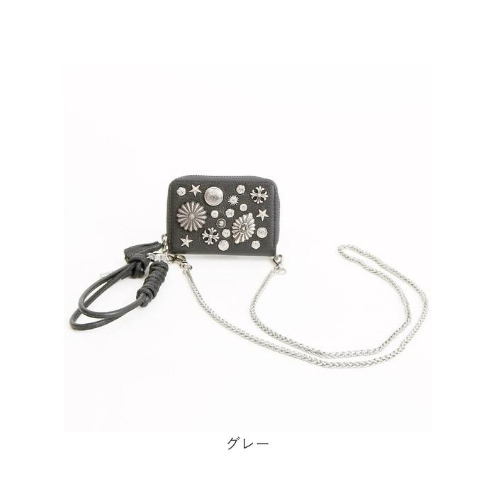 ペルケ ウォレットショルダー perche 80-06-00102 通販 お財布 財布 マルチスタッズ スマホ ストラップホルダー シート 小銭入れ ミニ サイフ 合皮 ペルケ | perche | 20
