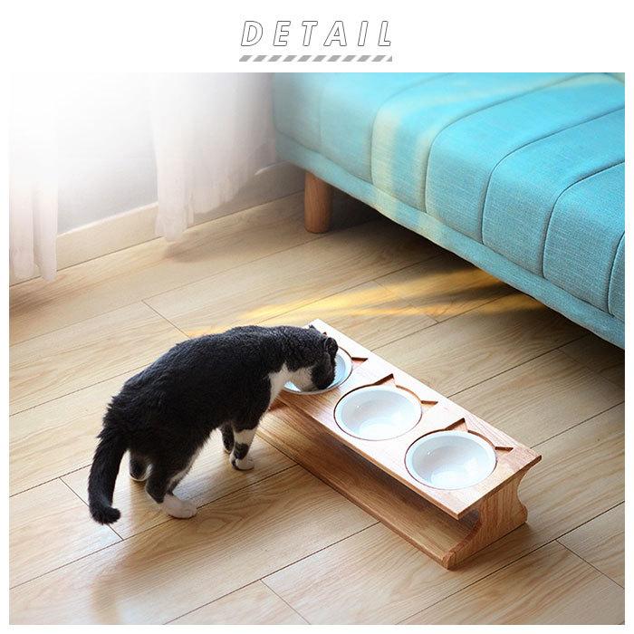 ペット 食器台 通販 フードボウル 犬 猫 フードボール 食事台 食器 フードボウルスタンド フードスタンド 高さがある 餌台 ご飯台 テーブル 3碗タイプ ペット | BACKYARD FAMILY | 02