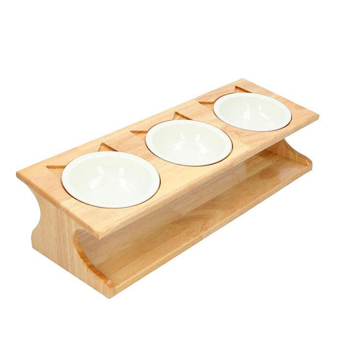 ペット 食器台 通販 フードボウル 犬 猫 フードボール 食事台 食器 フードボウルスタンド フードスタンド 高さがある 餌台 ご飯台 テーブル 3碗タイプ ペット | BACKYARD FAMILY | 03