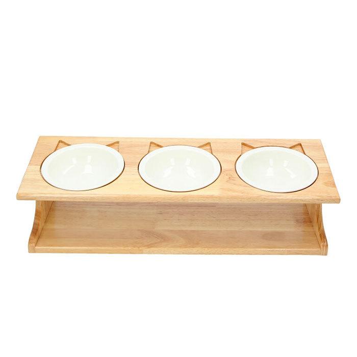 ペット 食器台 通販 フードボウル 犬 猫 フードボール 食事台 食器 フードボウルスタンド フードスタンド 高さがある 餌台 ご飯台 テーブル 3碗タイプ ペット | BACKYARD FAMILY | 04