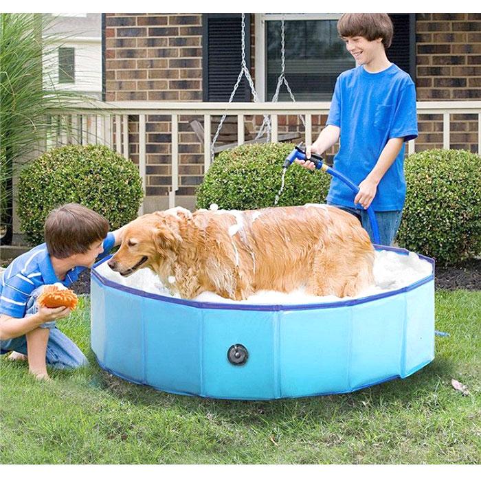 ペット 通販ペット 犬 おもちゃ プール 猫 子供 折り畳み 折りたたみ 持ち運び 夏 直径160cm 高さ30cm VeroMan ヴェロマン petpool01 バスグッズ 栓付き  ペット |  | 08