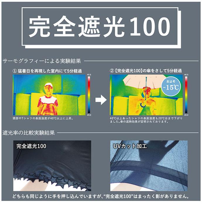 日傘 完全遮光 長傘 通販 傘 おしゃれ ブランド UVカット 遮光率 100% スポーツ観戦 晴雨兼用傘 撥水 はっ水 超撥水 かさ 紫外線 対策 赤外線カット | pink trick | 14