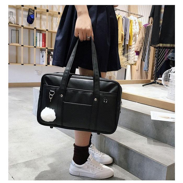 スクールバッグ ショルダー 通販 手提げ 斜めがけ 大容量 防水 軽量 学生鞄 トートバッグ ショルダーバッグ イヤホン穴付き 鋲が付き PU素材 スクールバッグ | ブランド登録なし | 04