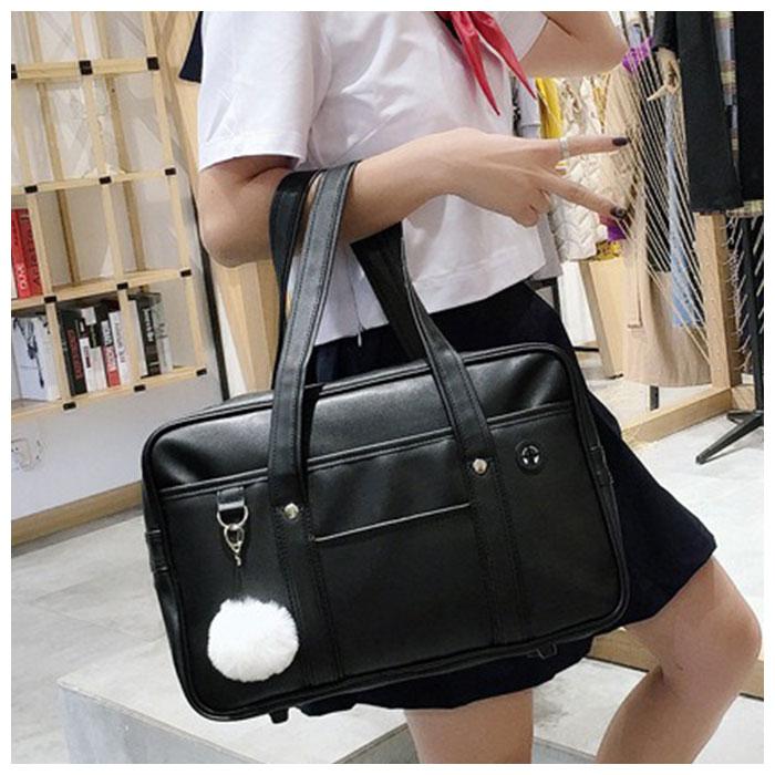 スクールバッグ ショルダー 通販 手提げ 斜めがけ 大容量 防水 軽量 学生鞄 トートバッグ ショルダーバッグ イヤホン穴付き 鋲が付き PU素材 スクールバッグ | ブランド登録なし | 05