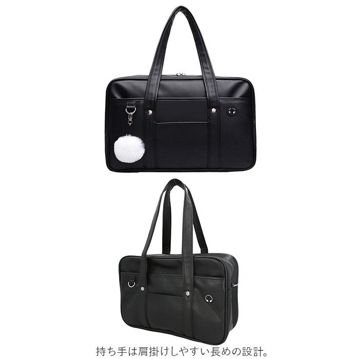 スクールバッグ ショルダー 通販 手提げ 斜めがけ 大容量 防水 軽量 学生鞄 トートバッグ ショルダーバッグ イヤホン穴付き 鋲が付き PU素材 スクールバッグ | ブランド登録なし | 06