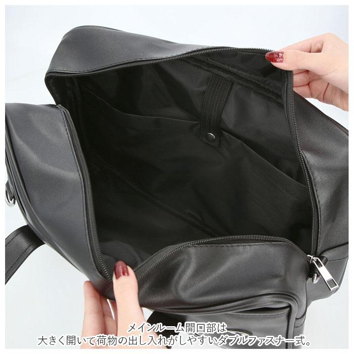 スクールバッグ ショルダー 通販 手提げ 斜めがけ 大容量 防水 軽量 学生鞄 トートバッグ ショルダーバッグ イヤホン穴付き 鋲が付き PU素材 スクールバッグ | ブランド登録なし | 08