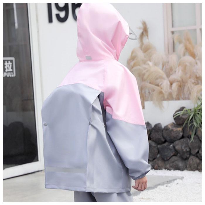 レインコート 通販レインコート 上下 リュック対応 ジュニア レインスーツ 小学生 中学生 子供 キッズ ランドセル対応 ランドセル 反射 つば付き  レインコート | ブランド登録なし | 08