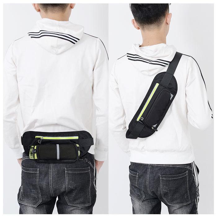 ランニングポーチ スマホ 通販 ランニング ウエストポーチ ウエストバック ウエストバッグ 薄い ジョギング ポーチ バッグ 小さい メンズ ランニングポーチ | ブランド登録なし | 08
