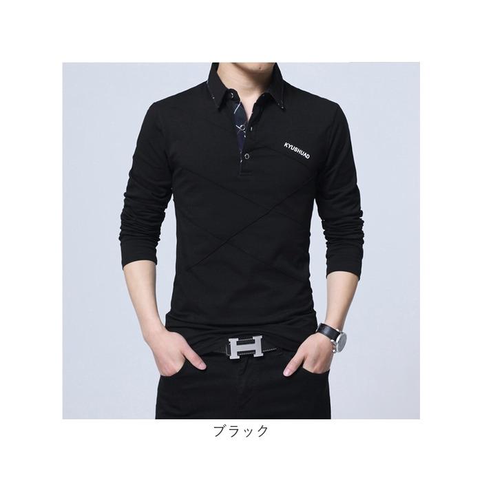 ポロシャツ メンズ 長袖 通販 ゴルフウェア 男性 ゴルフシャツ 長袖ポロシャツ 無地 オシャレ おしゃれ カジュアルシャツ トップス ボタン ポロシャツ |  | 08