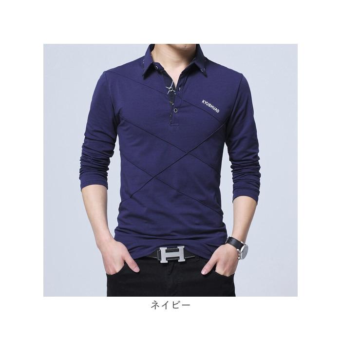 ポロシャツ メンズ 長袖 通販 ゴルフウェア 男性 ゴルフシャツ 長袖ポロシャツ 無地 オシャレ おしゃれ カジュアルシャツ トップス ボタン ポロシャツ |  | 09