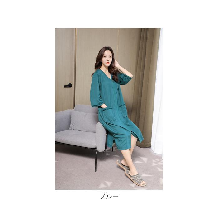 バスローブ 通販バスローブ ワッフル 薄手 薄地 レディース ママ メンズ ユニセックス 男女兼用 ガウン ナイトガウン 前開き ファスナー ジッパー  バスローブ | ブランド登録なし | 14