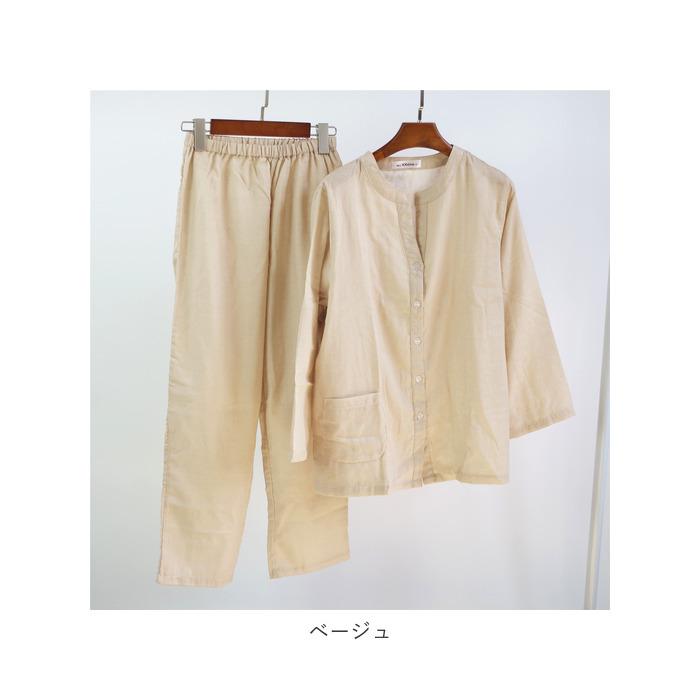パジャマ ガーゼ レディース 長袖 通販 二重ガーゼパジャマ 綿100% コットン 上下セット 長ズボン 秋 冬 春 ルームウェア 部屋着 ダブルガーゼ パジャマ | ブランド登録なし | 16