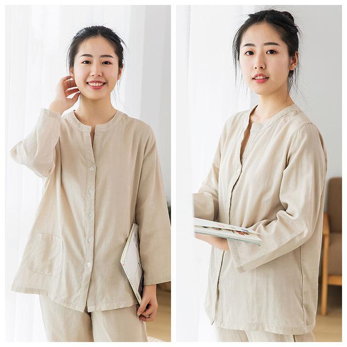 パジャマ ガーゼ レディース 長袖 通販 二重ガーゼパジャマ 綿100% コットン 上下セット 長ズボン 秋 冬 春 ルームウェア 部屋着 ダブルガーゼ パジャマ | ブランド登録なし | 04