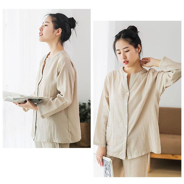 パジャマ ガーゼ レディース 長袖 通販 二重ガーゼパジャマ 綿100% コットン 上下セット 長ズボン 秋 冬 春 ルームウェア 部屋着 ダブルガーゼ パジャマ | ブランド登録なし | 05