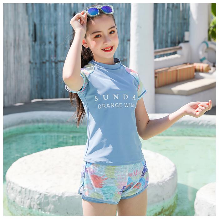 キッズ 水着 女の子 セパレート 通販 ２点セット トップス パンツ スクール水着 タンキニ スポーツウエア 体型カバー スイムウェア 子供 子ども 子ども用 キッズ | ブランド登録なし | 06