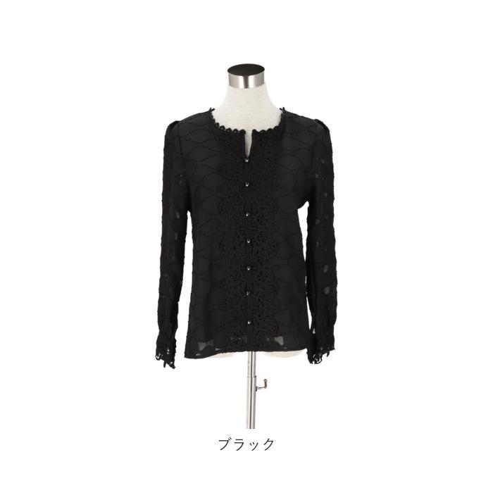 シャツ 通販シャツ ブラウス レディース 長袖 レースブラウス レース 刺繍 フォーマル 上品 大きいサイズ パフスリーブ かわいい フェミニン ドット シャツ |  | 18
