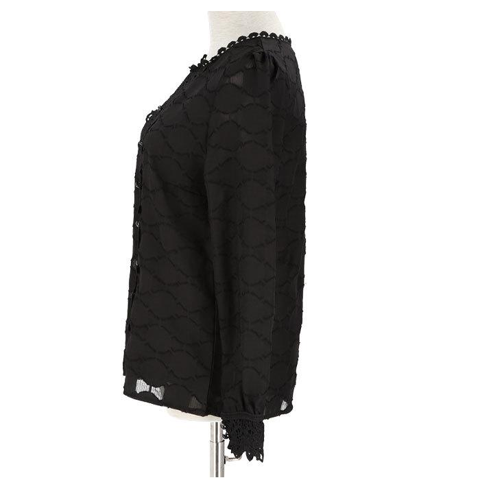 シャツ 通販シャツ ブラウス レディース 長袖 レースブラウス レース 刺繍 フォーマル 上品 大きいサイズ パフスリーブ かわいい フェミニン ドット シャツ |  | 07