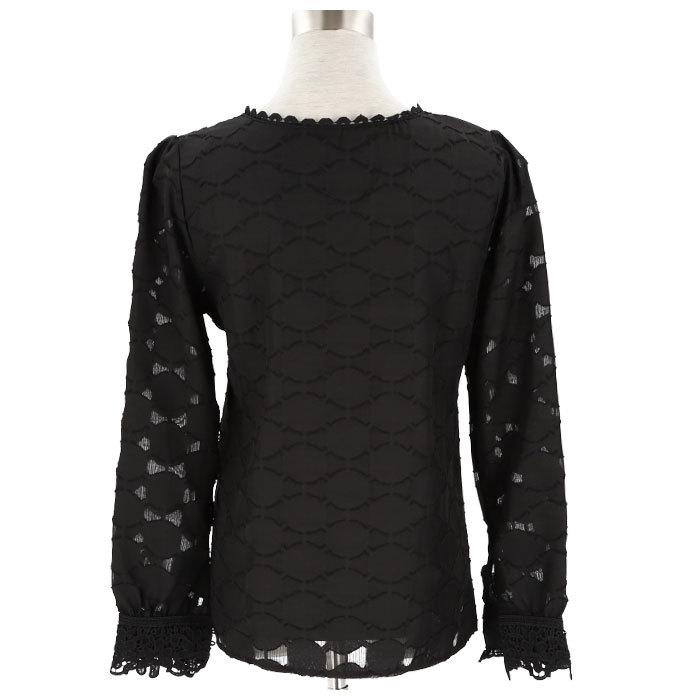 シャツ 通販シャツ ブラウス レディース 長袖 レースブラウス レース 刺繍 フォーマル 上品 大きいサイズ パフスリーブ かわいい フェミニン ドット シャツ |  | 08