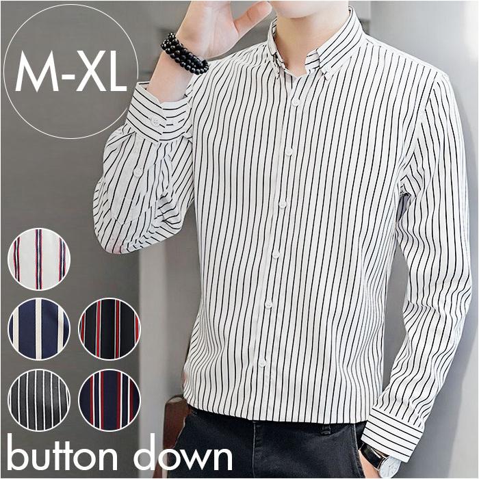 ストライプシャツ メンズ 通販 長袖シャツ ストライプ 長袖 シャツ
