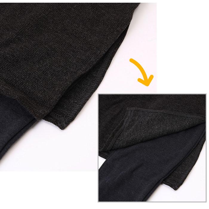 ウエストゴム 通販ウエストゴム スカート ひざ丈 レディース 膝丈 タイトスカート 裏地起毛 裏起毛 スリット レギンス付き スパッツ レギンス  ウエストゴム | ブランド登録なし | 07