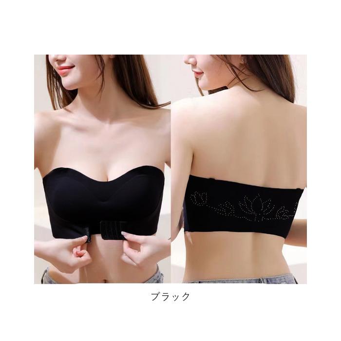 ストラップレスブラ ずれない 通販 ブラジャー ストラップレス ホック 紐なしブラ チューブトップ シンプル ノンワイヤー オフショルダー ストラップレスブラ | ブランド登録なし | 20