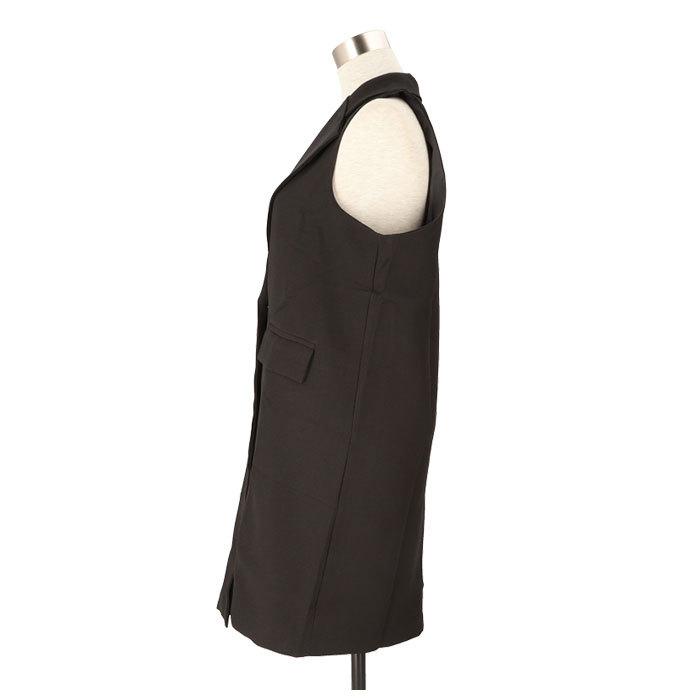 ジレ ベスト レディース 通販 ロングベスト ロング丈 ベージュ カーキ ブラック ジレンチ トレンチベスト ロングジレ カーディガン カーデ 羽織 テーラード ジレ | ブランド登録なし | 05