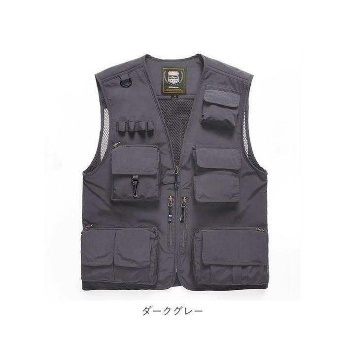 メッシュベスト 通販メッシュベスト メンズ ジャケット ベスト カメラマンベスト フィッシングベスト 作業着 速乾 通気 大きいサイズ 多機能  メッシュベスト | ブランド登録なし | 14