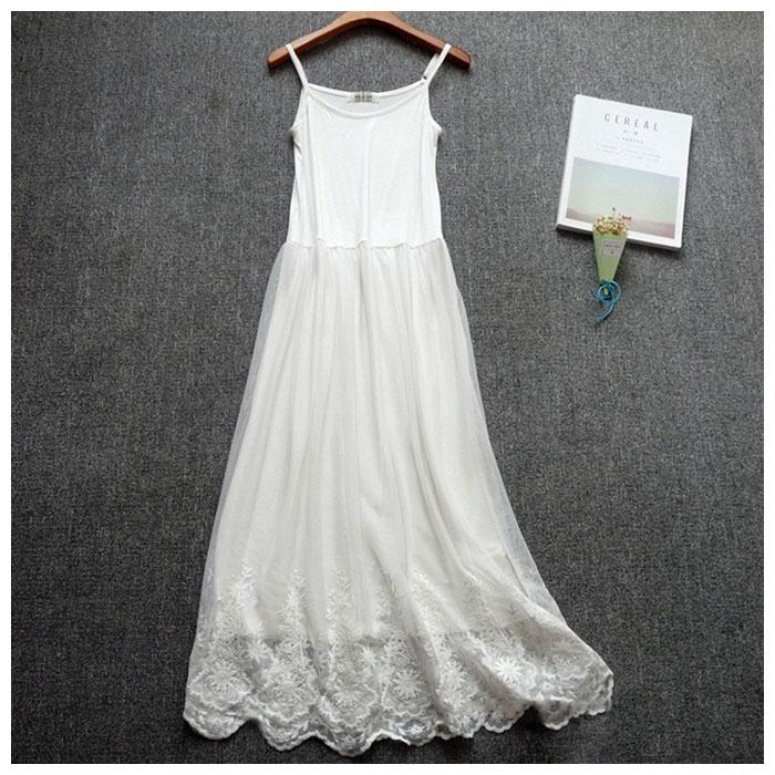 ペチコート インナー ワンピース ロング 通販 マキシワンピ レース ロングペチ ロングワンピース インナーワンピース キャミソールワンピ 刺繍 ペチコート | ブランド登録なし | 02
