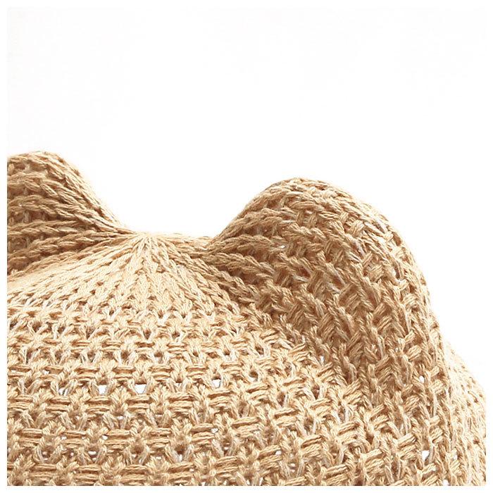 ベビー 帽子 通販 麦わら帽子 折りたためる ストローハット 子供用帽子 キャップ 猫耳 ネコ耳 ネコ 耳付き帽子 赤ちゃん 子供 子ども こども ベビー | ブランド登録なし | 10