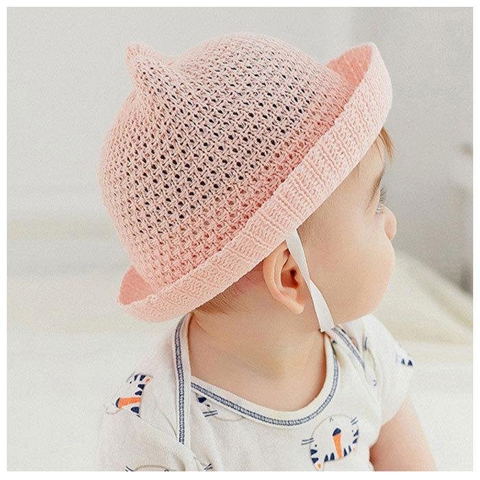ベビー 帽子 通販 麦わら帽子 折りたためる ストローハット 子供用帽子 キャップ 猫耳 ネコ耳 ネコ 耳付き帽子 赤ちゃん 子供 子ども こども ベビー | ブランド登録なし | 04