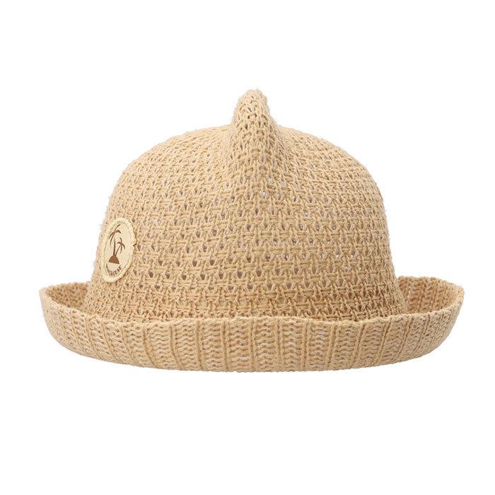 ベビー 帽子 通販 麦わら帽子 折りたためる ストローハット 子供用帽子 キャップ 猫耳 ネコ耳 ネコ 耳付き帽子 赤ちゃん 子供 子ども こども ベビー | ブランド登録なし | 07