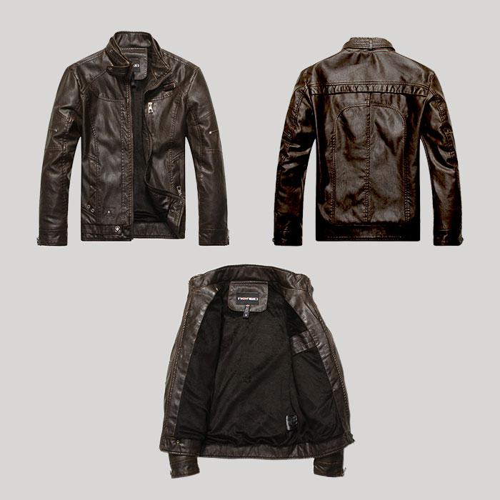 レザージャケット メンズ 革ジャン 通販 ライダース ジャケット 革ジャン 皮ジャン ブルゾン 裏起毛 内側ポケット フェイクレザー 父の日  レザージャケット |  | 09