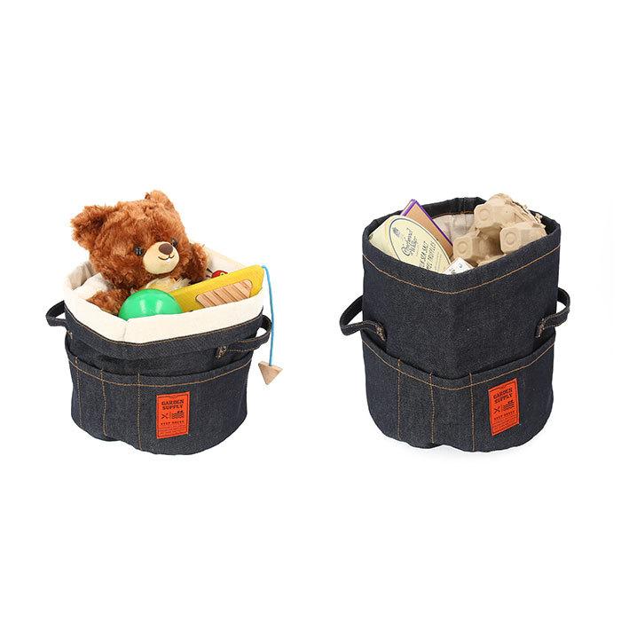 鉢カバー 通販鉢カバー おしゃれ 布 ポットカバー L ヒッコリー デニム 綿 コットン プランターカバー 植木鉢 プランター カバー ポケット付き 鉢カバー |  | 08