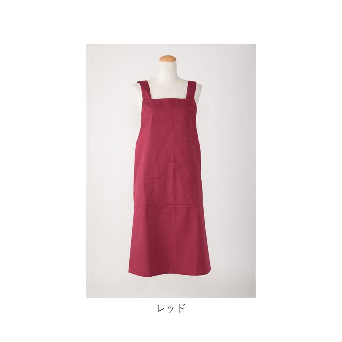 エプロン おしゃれ 通販  ナチュラル レディース メンズ 男女兼用 ワンピース ブラック ネイビー レッド ベージュ グリーン 保育士 カフェ エプロン |  | 16