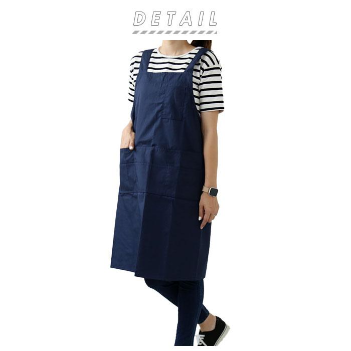エプロン おしゃれ 通販  ナチュラル レディース メンズ 男女兼用 ワンピース ブラック ネイビー レッド ベージュ グリーン 保育士 カフェ エプロン |  | 06