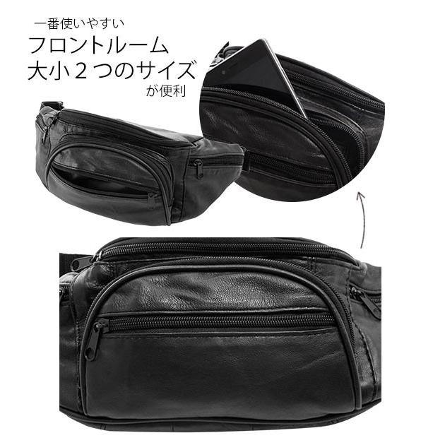 ウエストポーチ メンズ 革 通販 60代 小さめ 革 おしゃれ スポーツ 軽量 ウエストバッグ 皮 ワンショルダー ヒップバッグ ボディバッグ ウエストポーチ | ブランド登録なし | 04